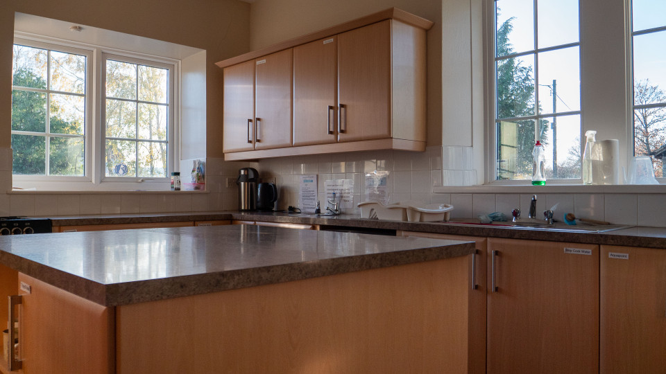 the kitchen