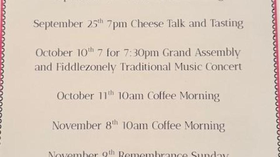 Autumn Programme of Events