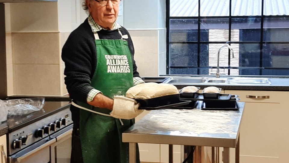 Baking bread for sale in village shop