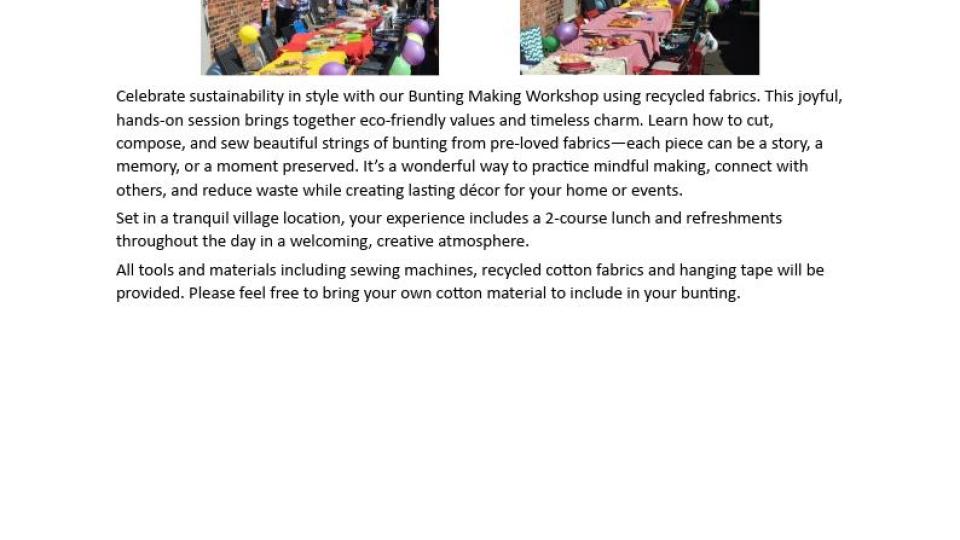 Bunting making workshop.