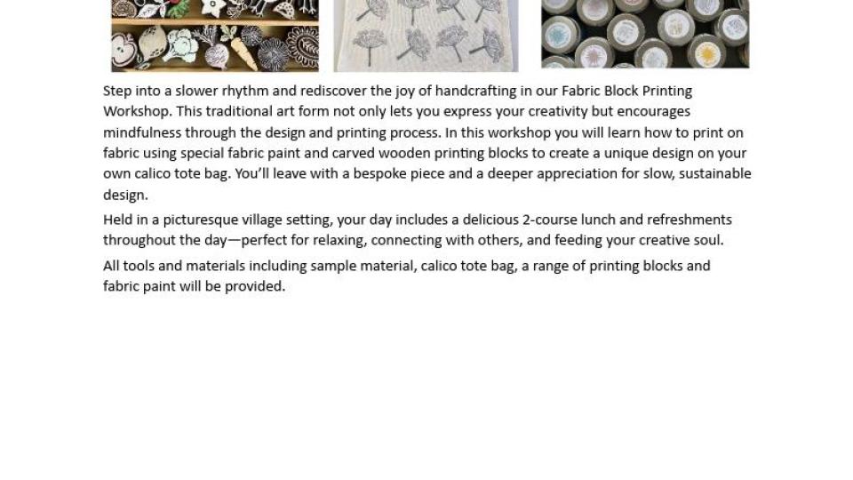 Fabric printing workshop.