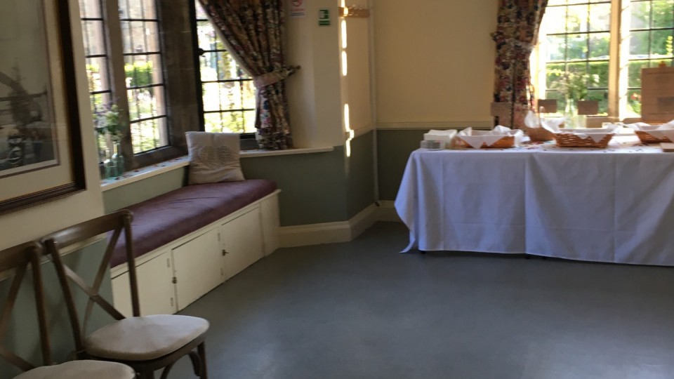 Meeting room set up for a wedding