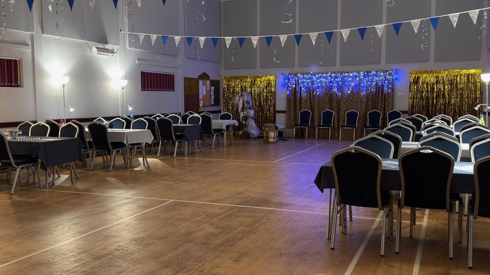 Main Hall setting up an event