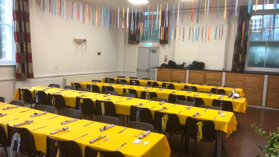 Blackett Room wedding reception set up 2023