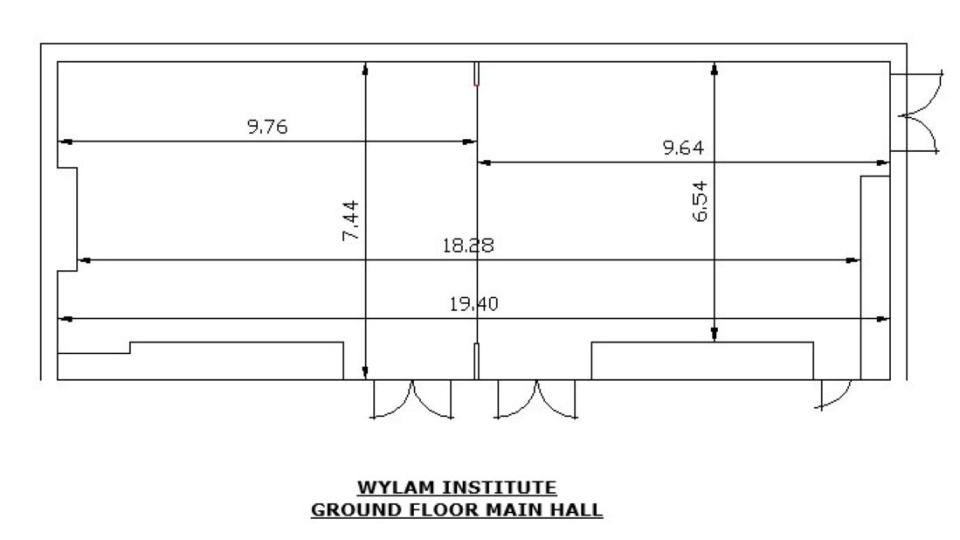 Floor plan Swindale/Blackett room