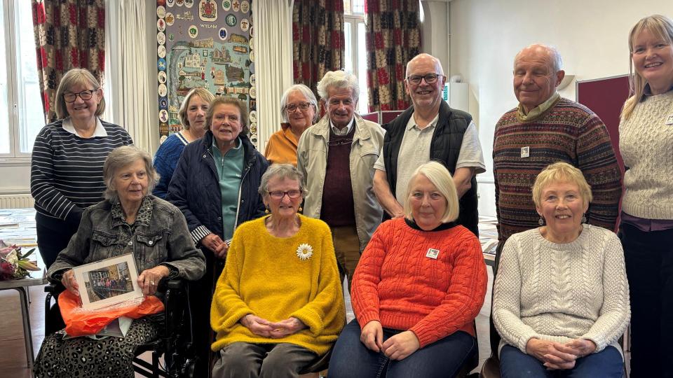Wylam Institute trustees and staff celebrating the 130 anniversary and retirement of long serving Clerk/Secretary Fiona Oomes