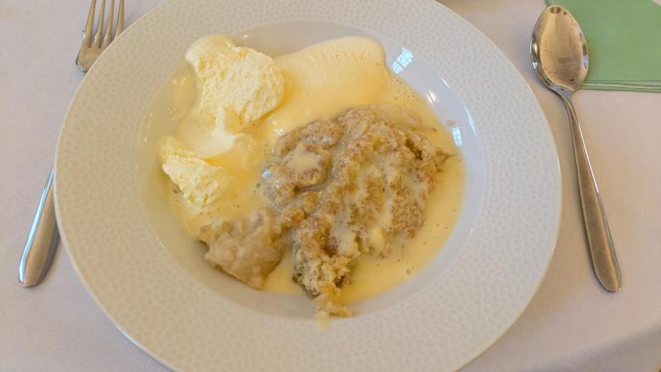 Home made apple crumble