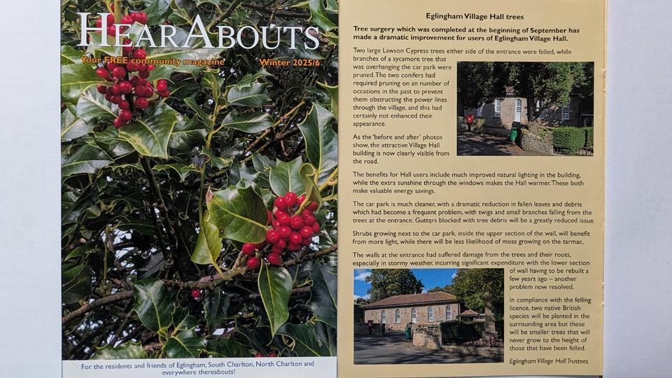 The cover and an inside page from the December edition