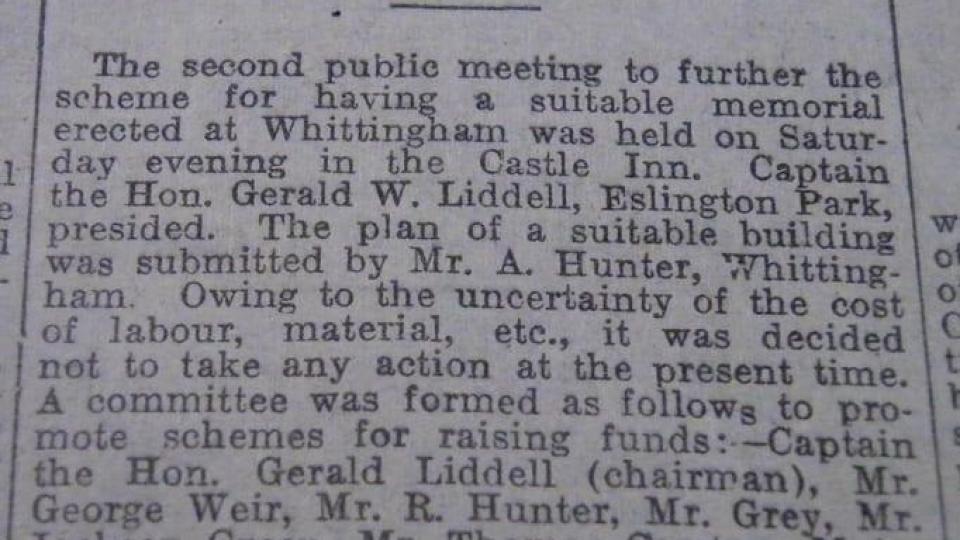 From the Morpeth Herald, 1st August 1919